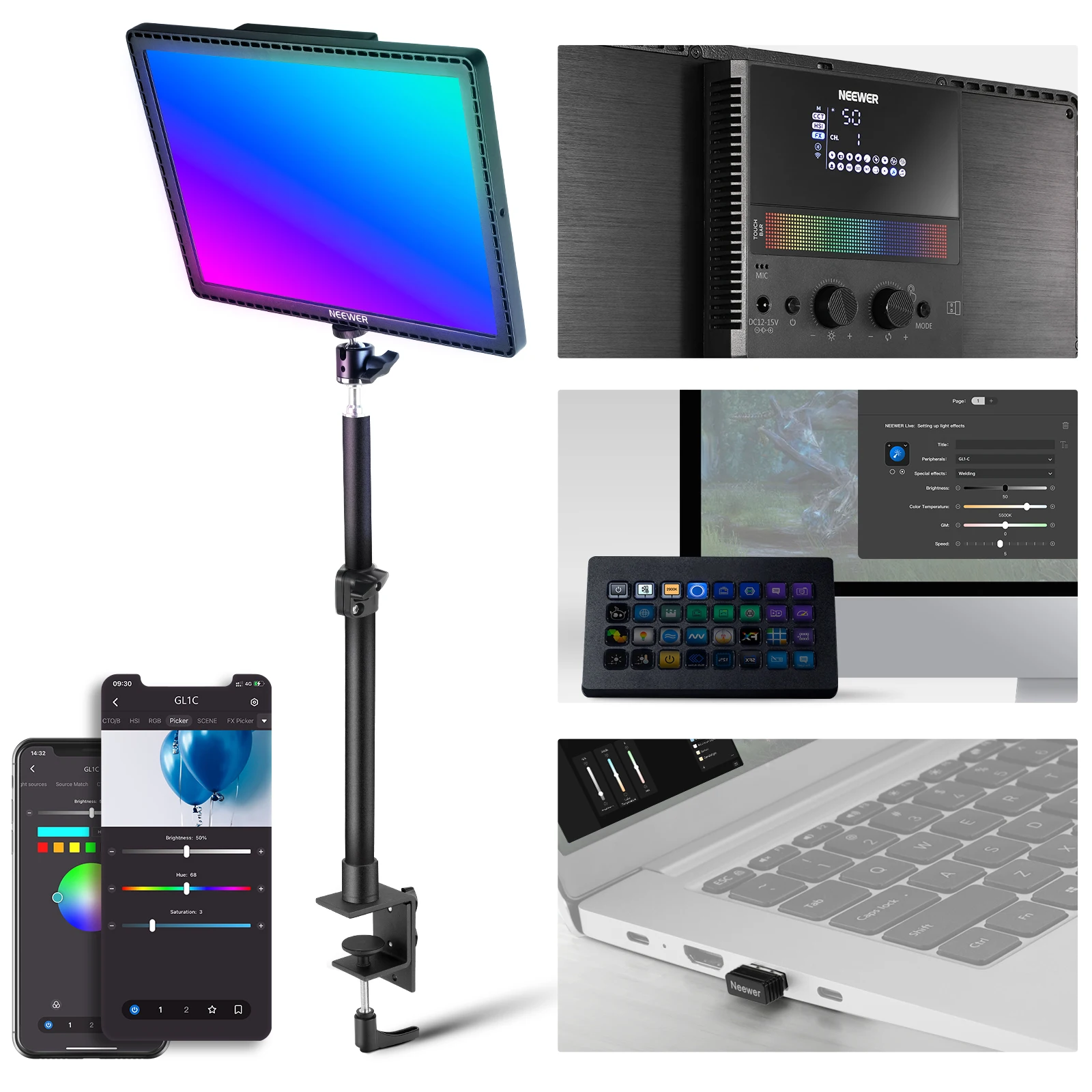NEEWER GL1C RGB 15,5 inch Key  - Led Light Panel Stream recensie en prijs
