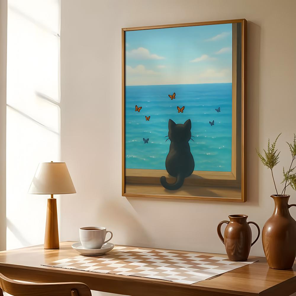 Kat op het strand poster wandd - Esports Gaming Wallpaper recensie en prijs